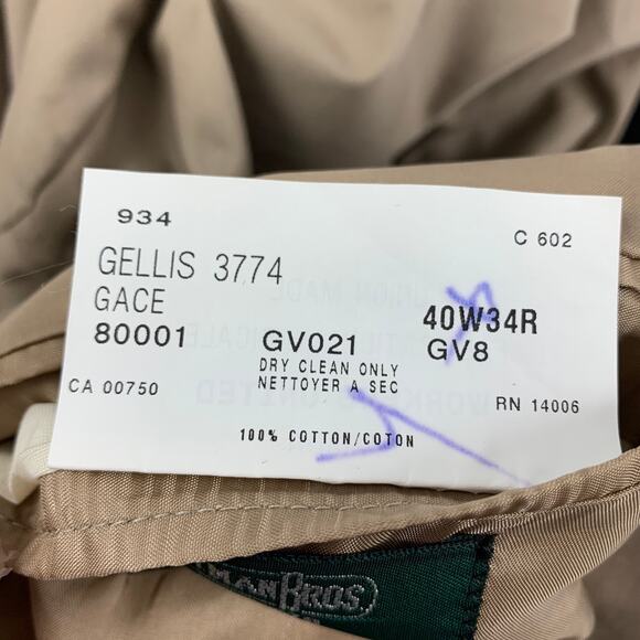 GITMAN BROS for UNIONMADE Size 40 Khaki Cotton Notch Lapel Sport Coat - Picture 5 of 6